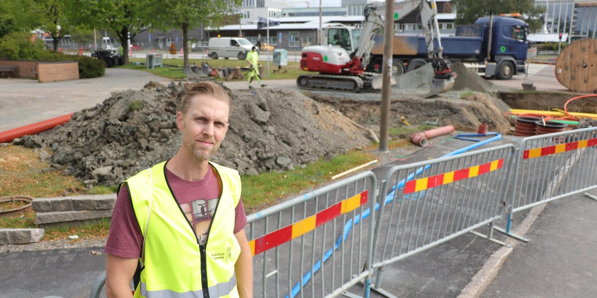 David Zander, projektledare för arbetena vid Vita fläcken, som ska förbereda för höghusbygge. 