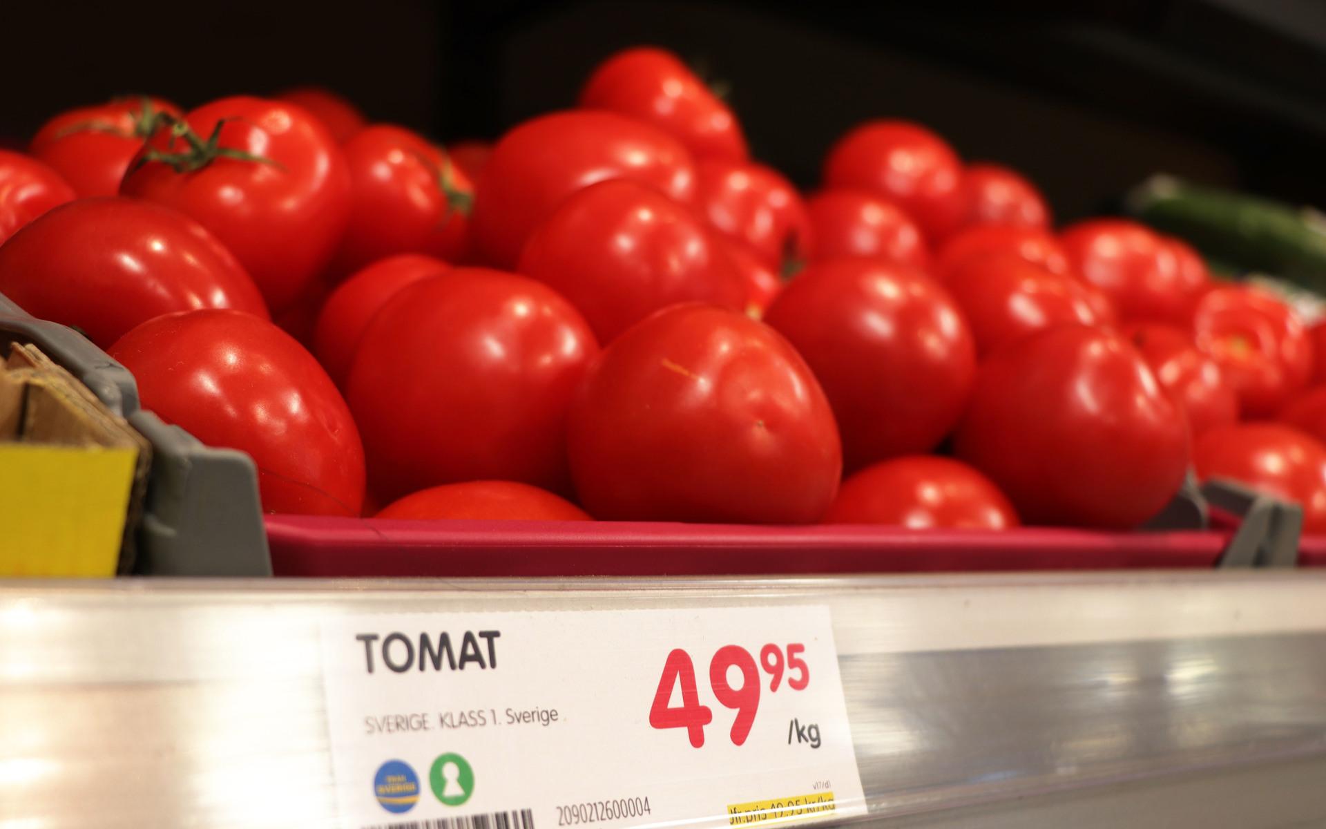 Tomatpriset har stigit med nästan 30 procent det senaste året.