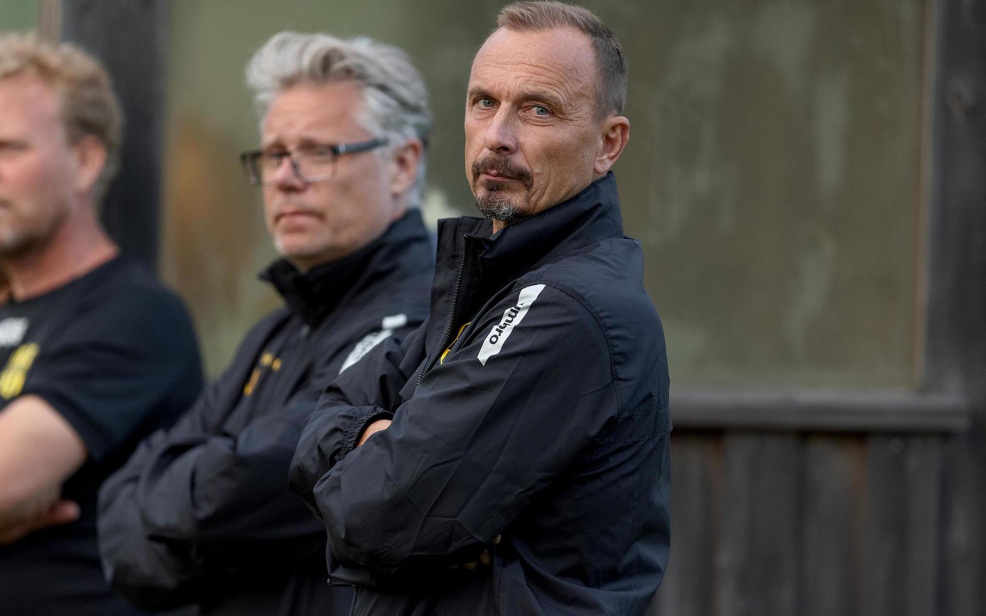 Romelandas tränare Janne Flodin och Anders Carlsbogård.