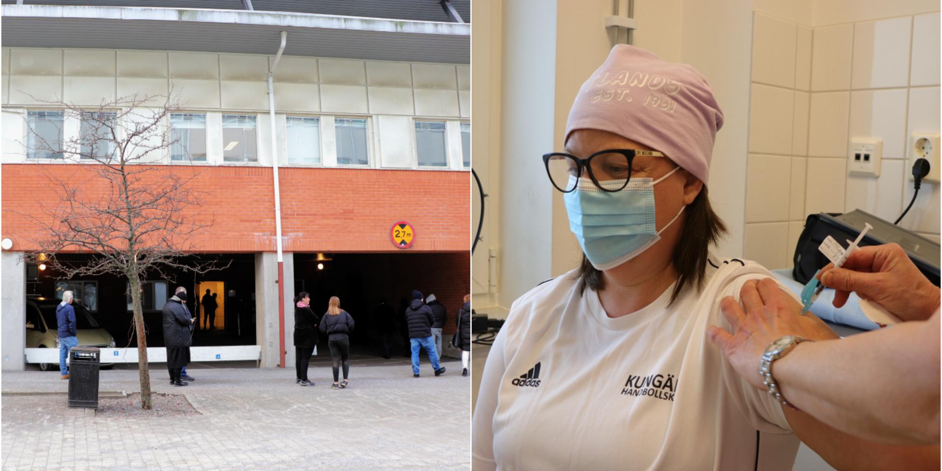 Hundratals personer nyttjade drop in-tiderna som fanns på vårdcentraler i Kungälv under Västra Götalandregionens vaccinationsdag, en av dem var Lena Ytterbom. 