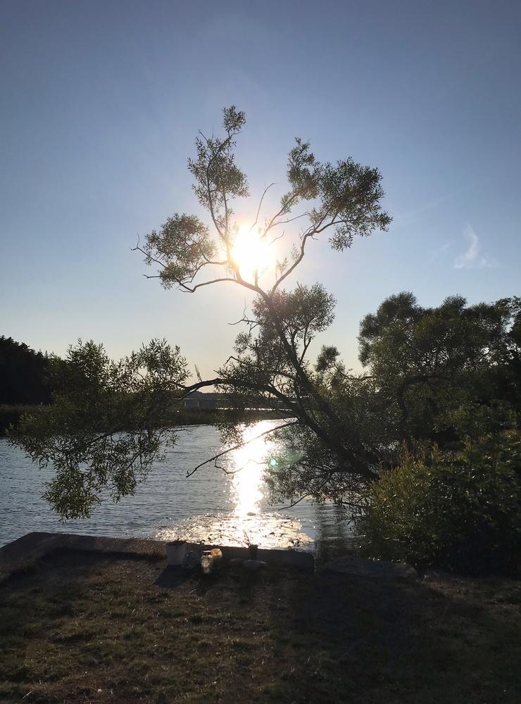 Solnedgång vid Nordre älv den 4 augusti.Bild: Elsmari Nilsson