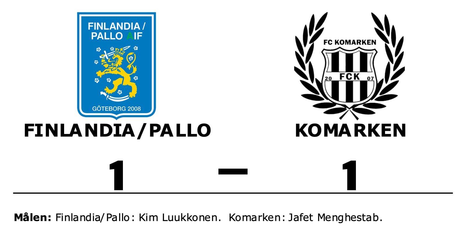 Finlandia/Pallo spelade lika mot Komarken