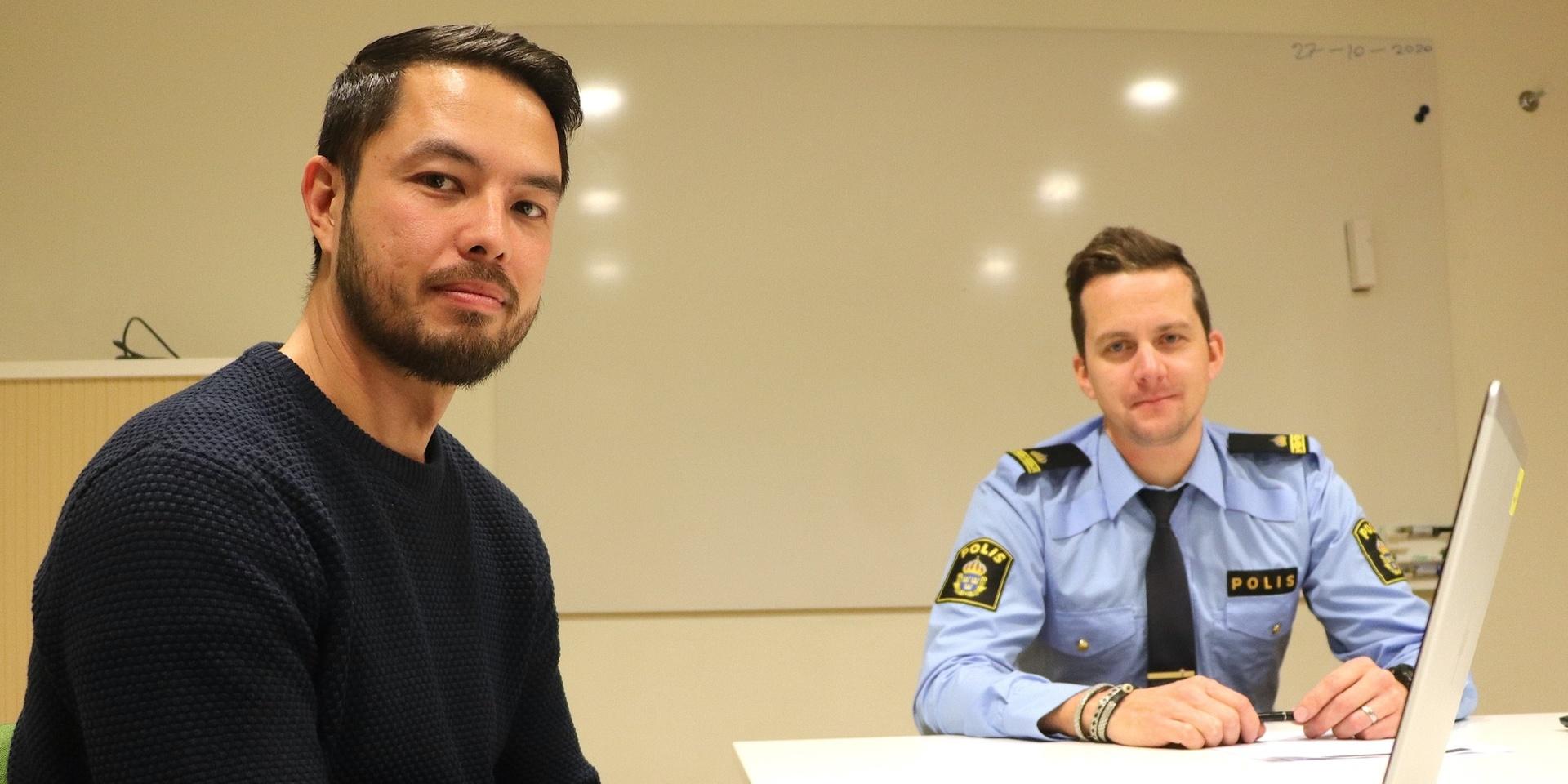 Michael Wallin, säkerhetssamordnare Kungälvs kommun, och Christian Nordén, kommunpolis Kungälv. Arkivbild