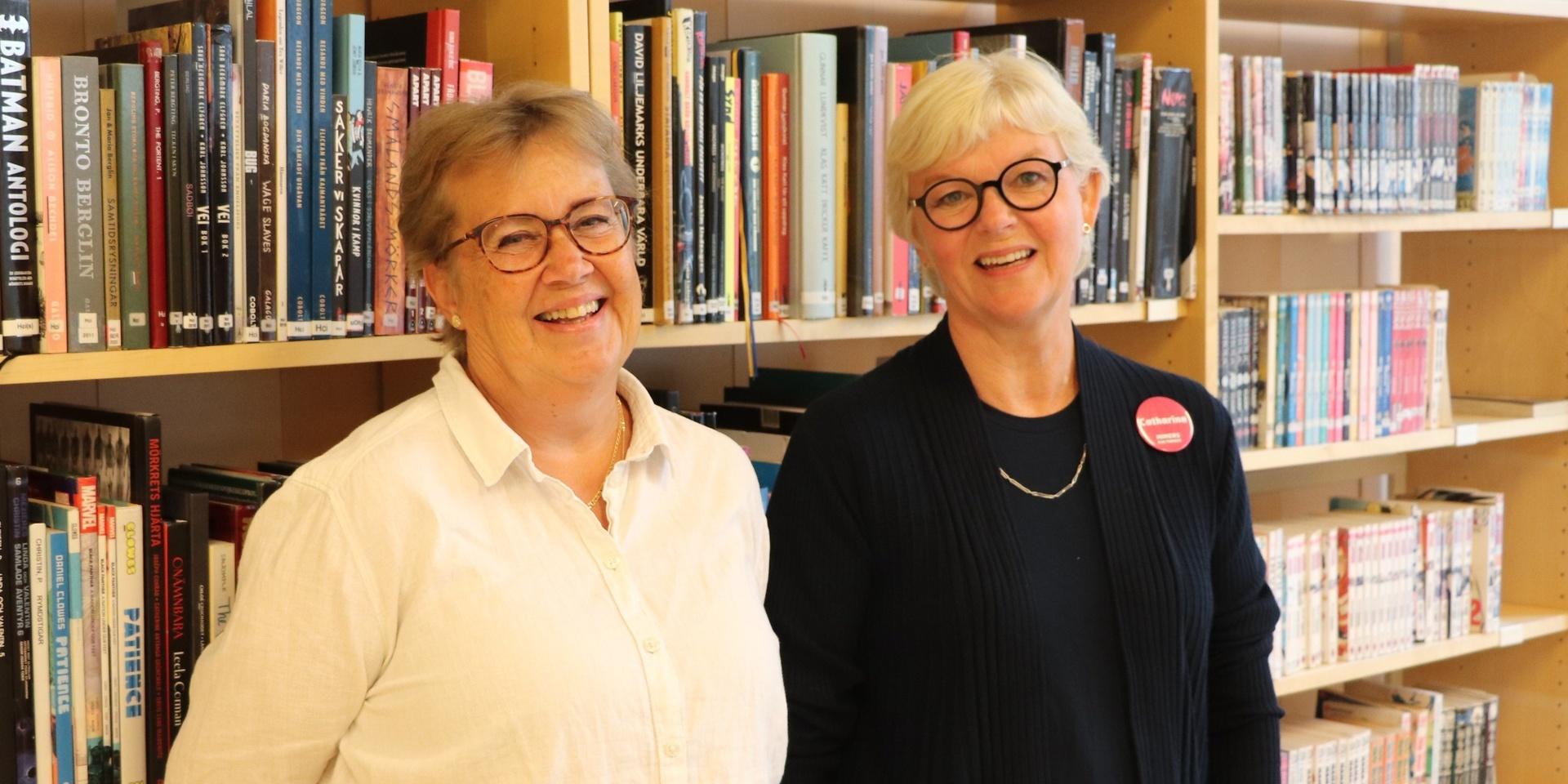 Catarina Stake och Catharina Haqvinsson är båda biblotikarier på Kungälvs bibliotek. De har båda sett fram emot att möta bokslukare igen.