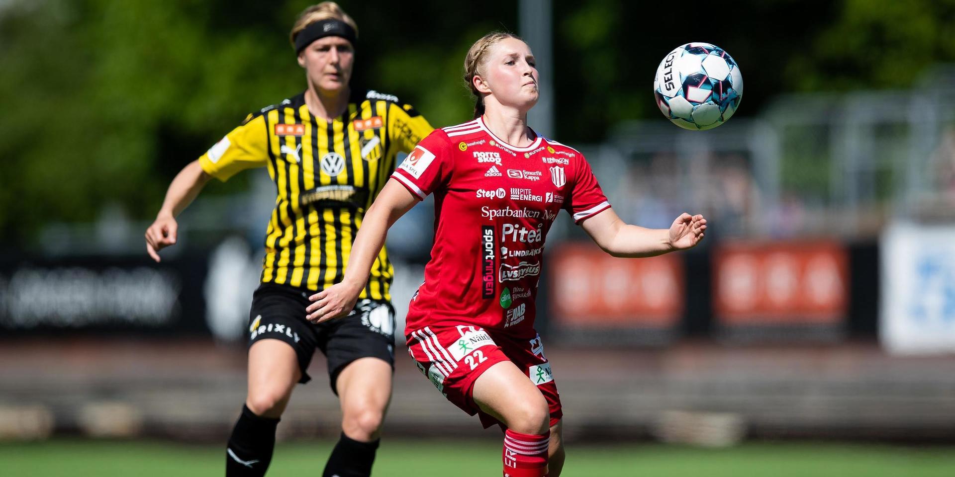 Hanna Andersson i matchen mot gamla vännerna i Häcken på nationaldagen.