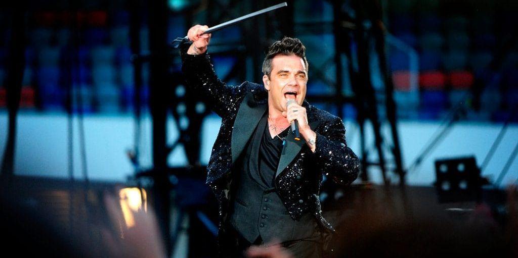 Den riktige Robbie Williams under sin konsert på Ullevi i juli 2013.